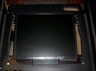 Display with covered frame.