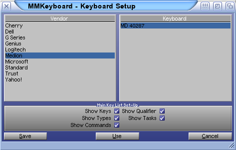 MMKeyboard Tastaturauswahl
